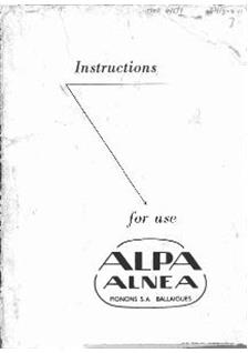 Alpa 5 manual. Camera Instructions.